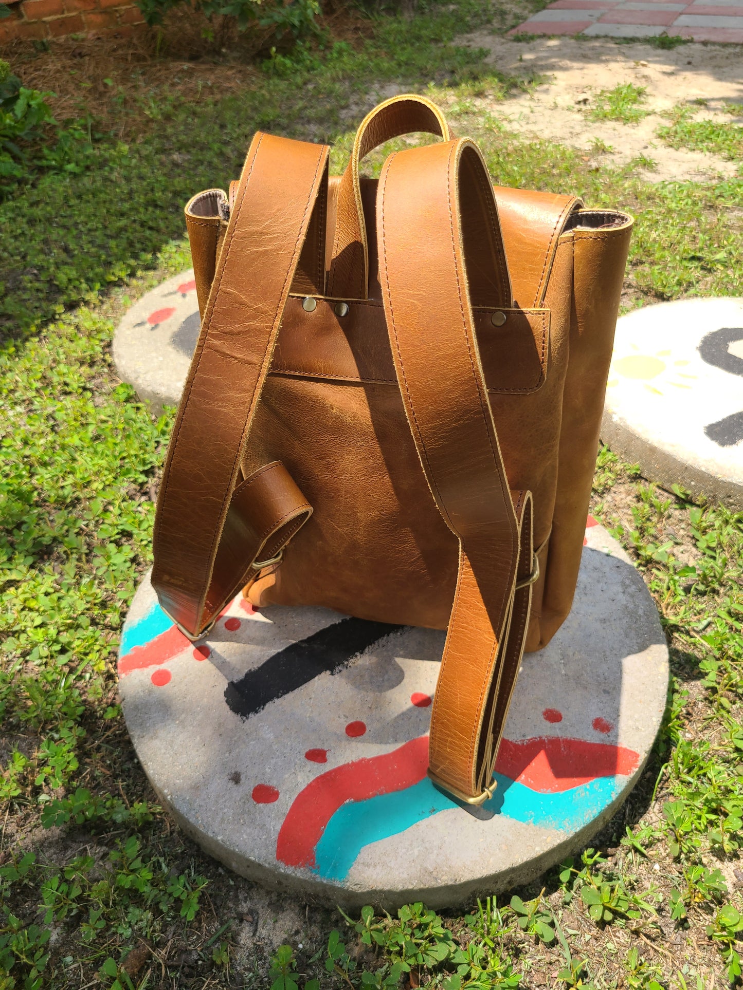 Women's Cowhide Travel Backpack-Status Co. Leather Studio