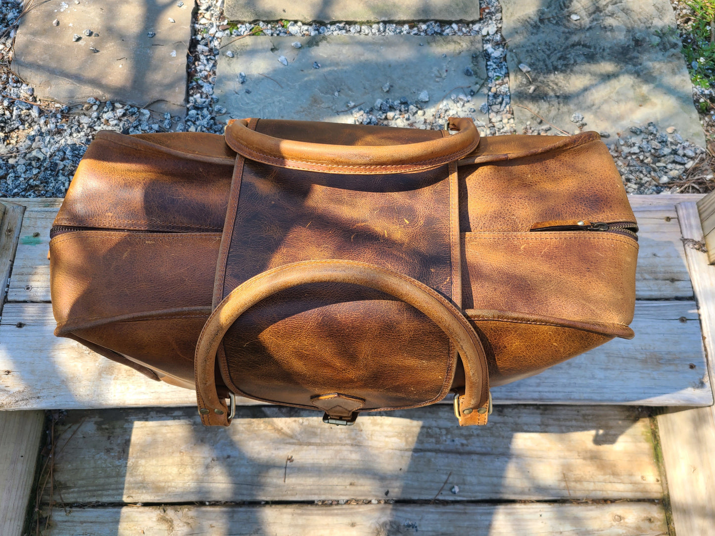 Italian Leather Weekender Duffel-Status Co. Leather Studio