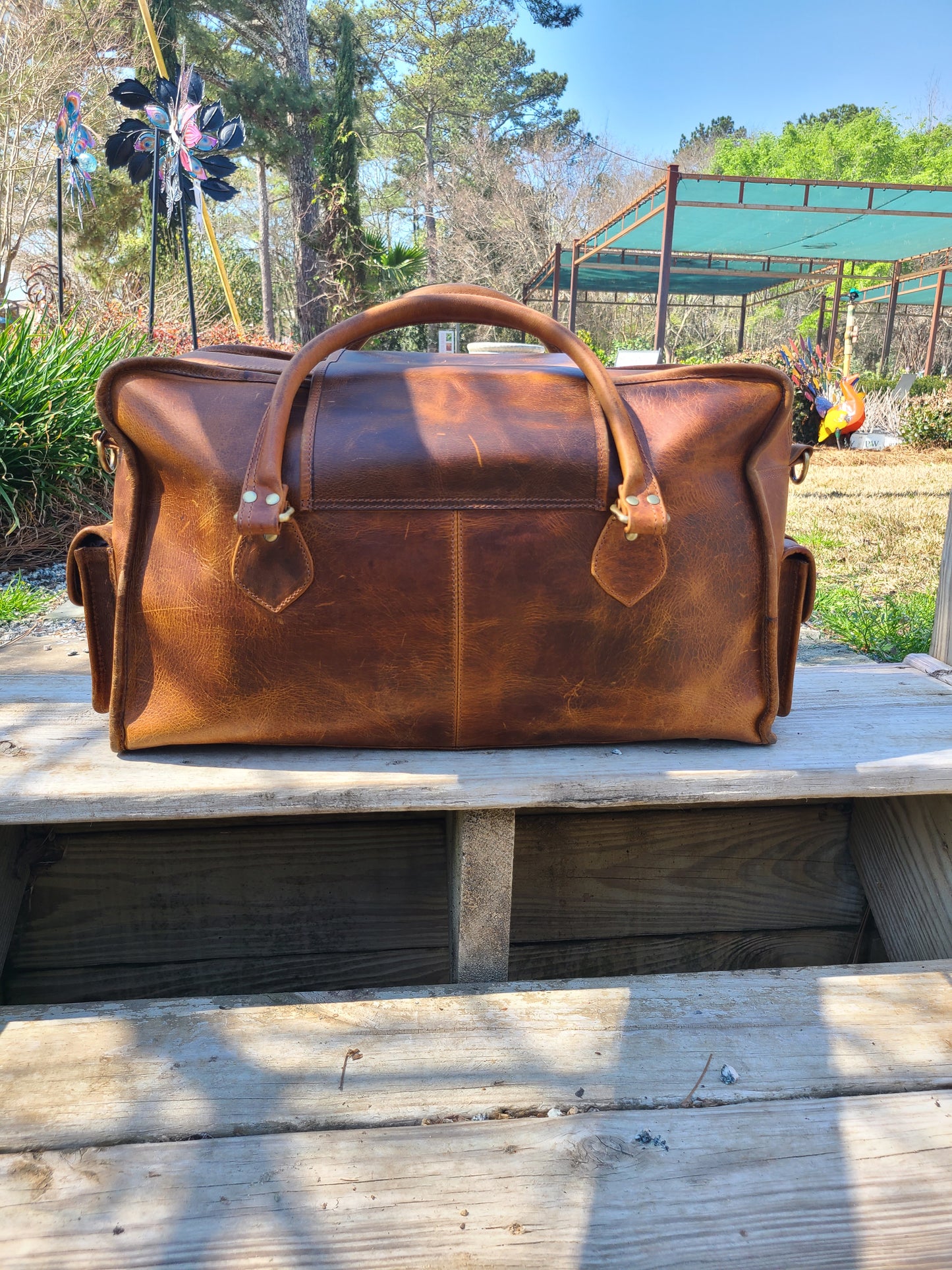Italian Leather Weekender Duffel-Status Co. Leather Studio