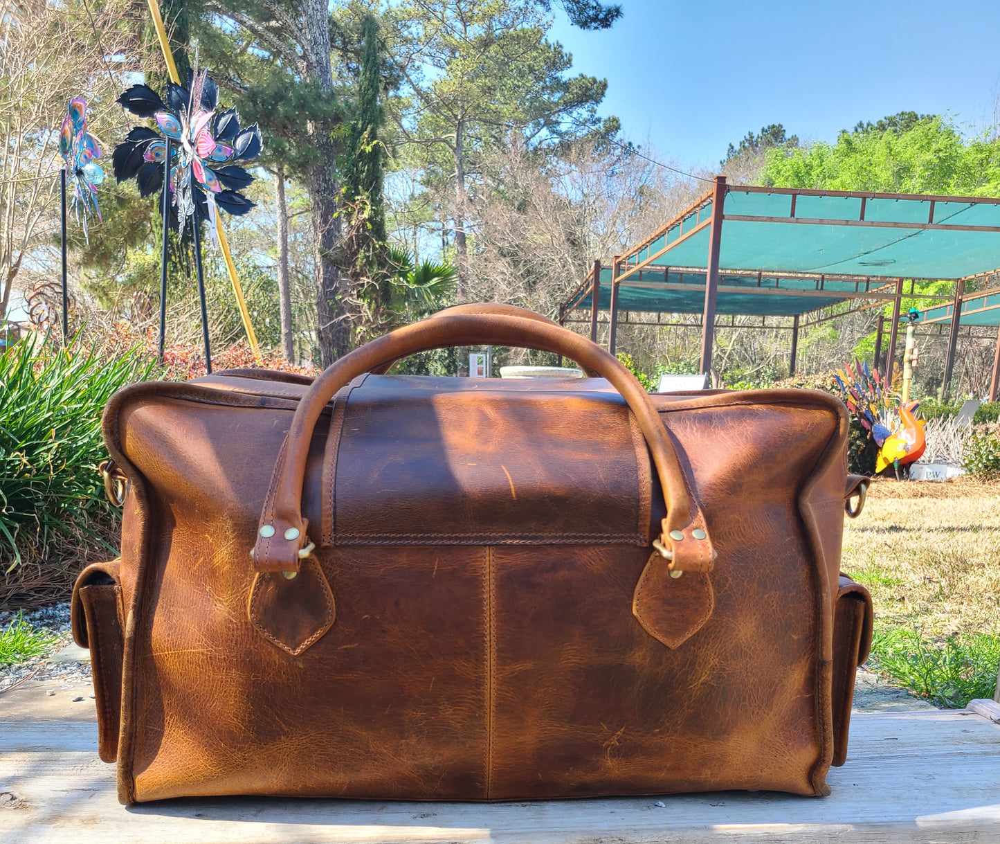 Italian Leather Weekender Duffel-Status Co. Leather Studio