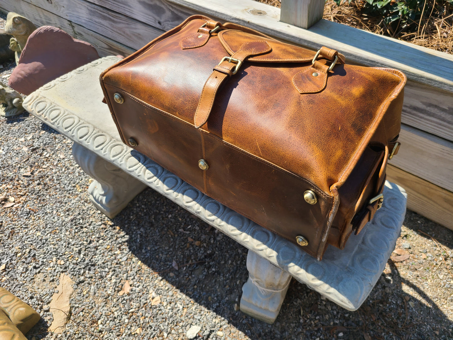 Italian Leather Weekender Duffel-Status Co. Leather Studio