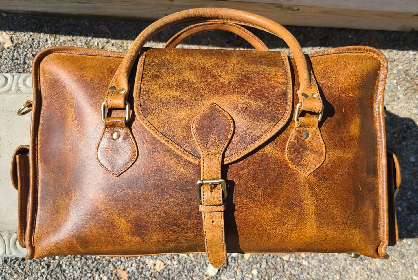 Italian Leather Weekender Duffel-Status Co. Leather Studio