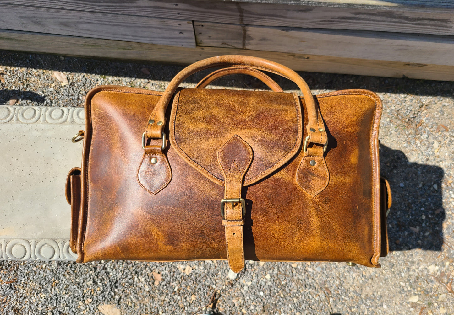 Italian Leather Weekender Duffel-Status Co. Leather Studio