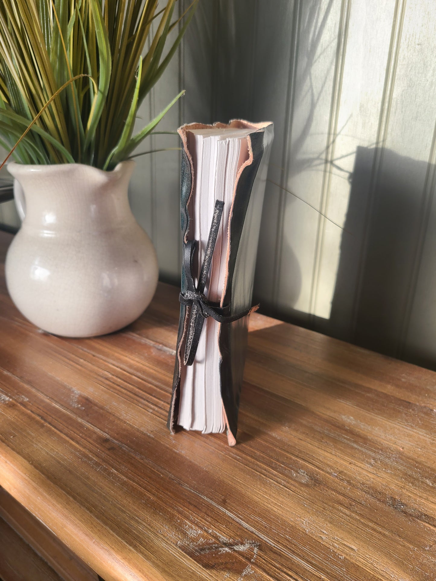 Celtic Cross Leather Writing Journal - Black and Red-Status Co. Leather Studio