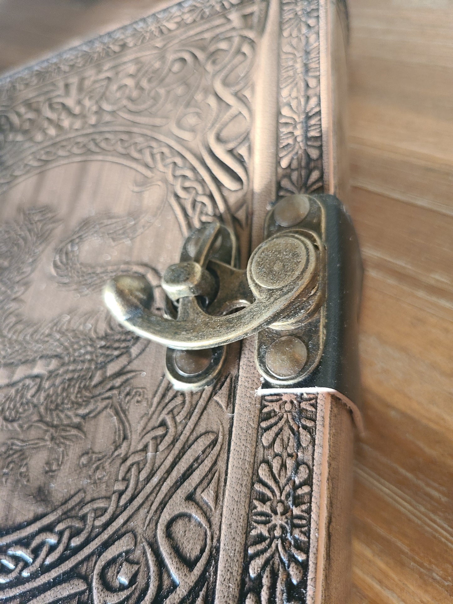 Medieval Dragon Leather Writing Journal - Tan