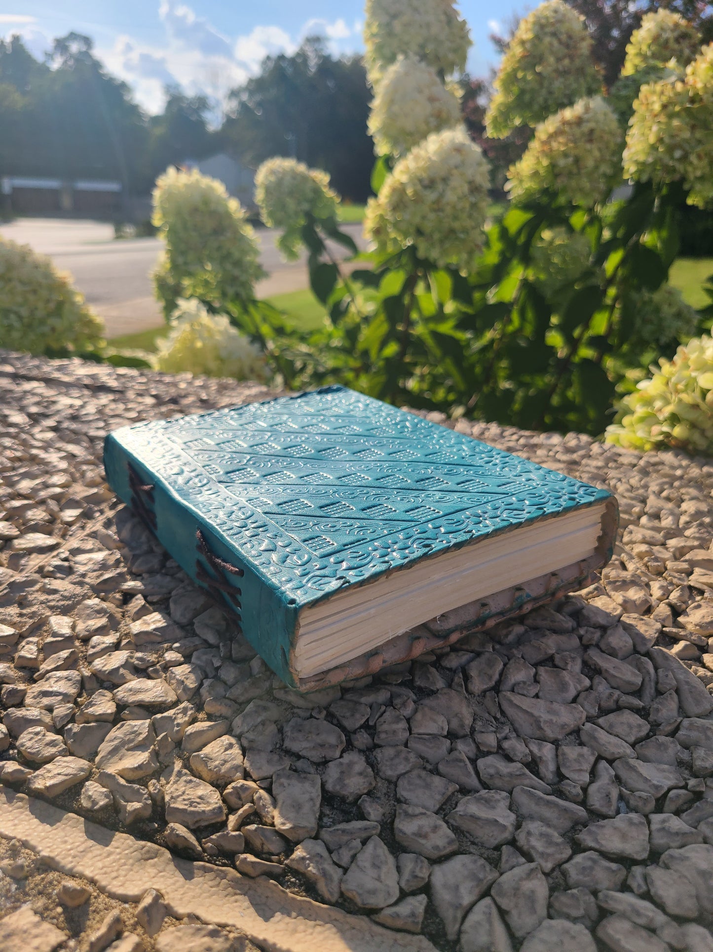 Turquoise Leather C-Lock Journal-Status Co. Leather Studio