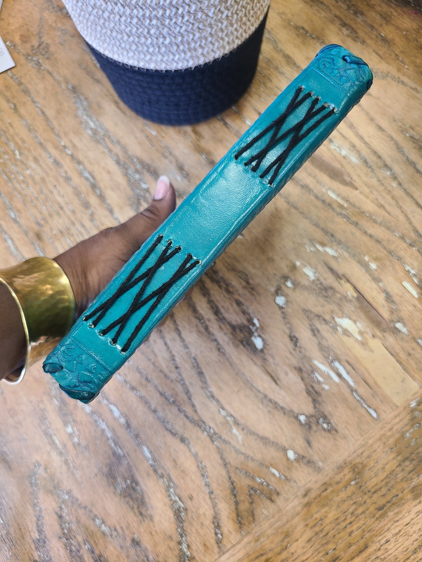 Turquoise Leather C-Lock Journal-Status Co. Leather Studio