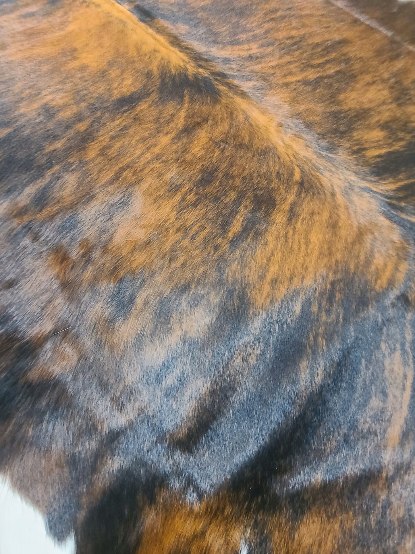 Brazilian Cowhide Rug - Dark White Belly Brindle - 8 ft x 6 ft-Status Co. Leather Studio