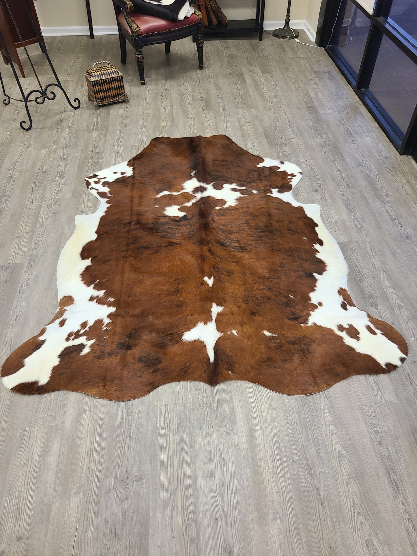 Brazilian Cowhide Rug - Brown & White Spotted - 8 ft x 6 ft-Status Co. Leather Studio