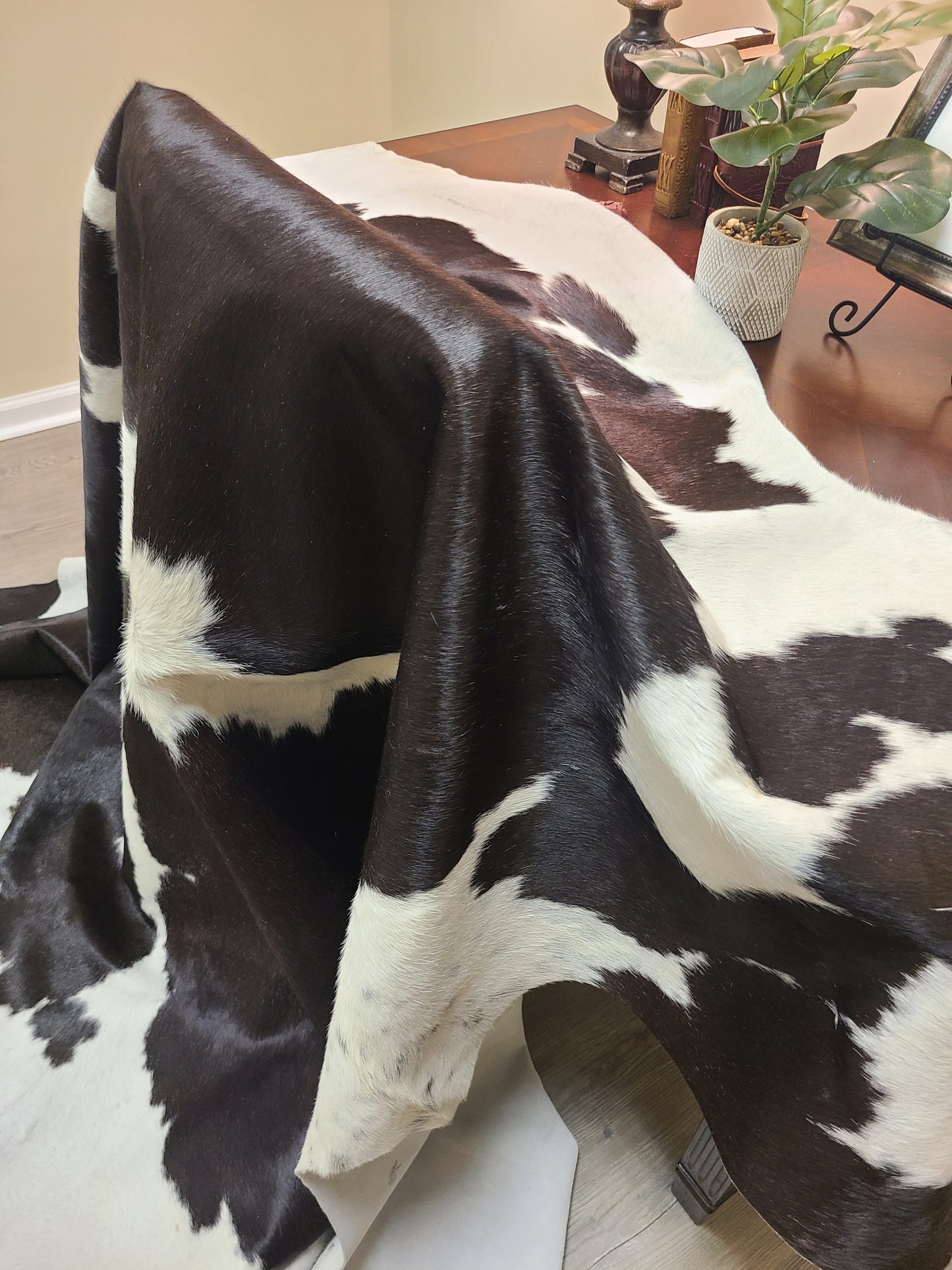 Brazilian Cowhide Rug - Black & White Spotted - 9 ft x 7 ft-Status Co. Leather Studio