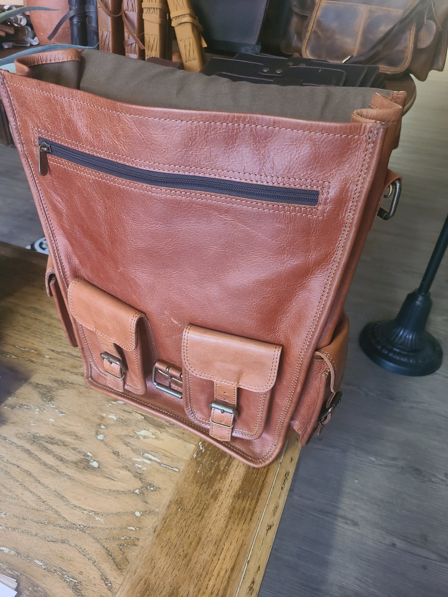 Leather Cowhide Travel Rucksack-Status Co. Leather Studio