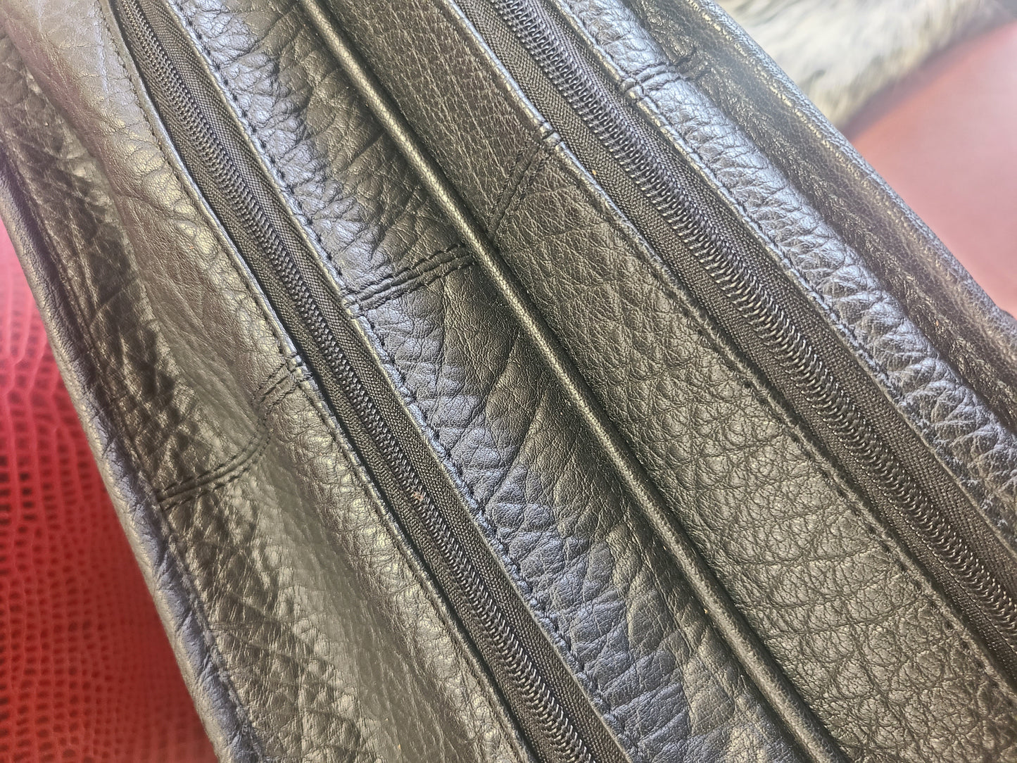 Classic Black Leather Soft Briefcase-Status Co. Leather Studio