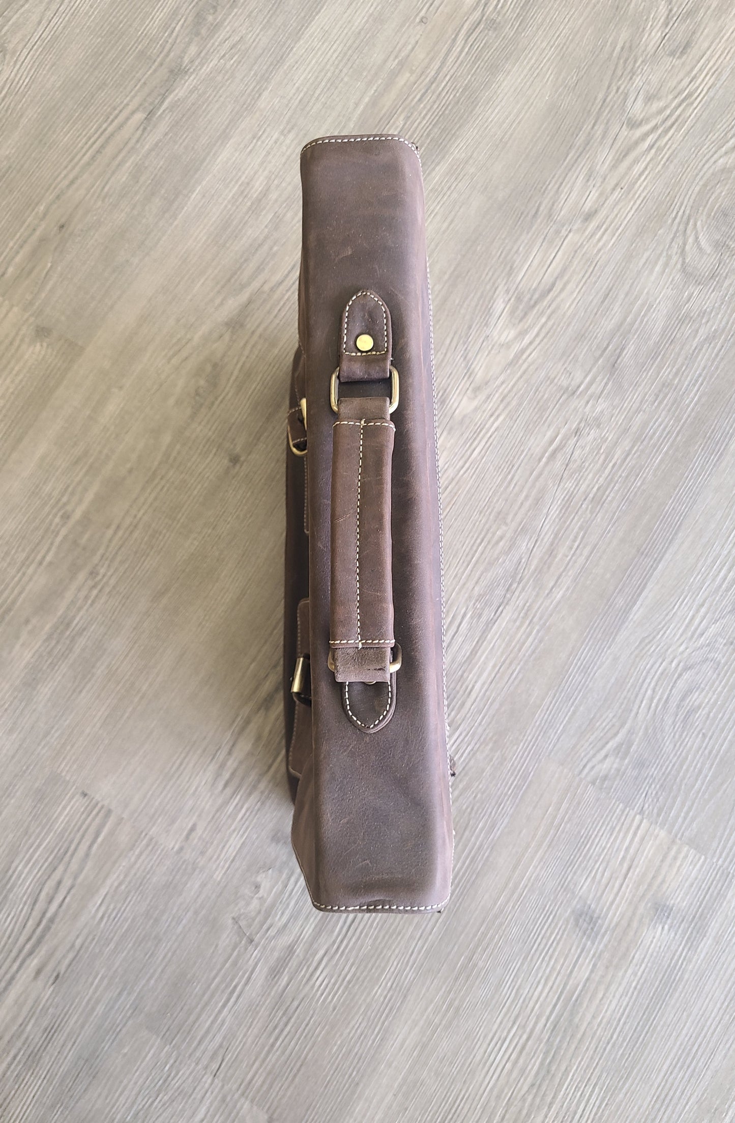 Buffalo Leather Office Messenger Bag-Status Co. Leather Studio