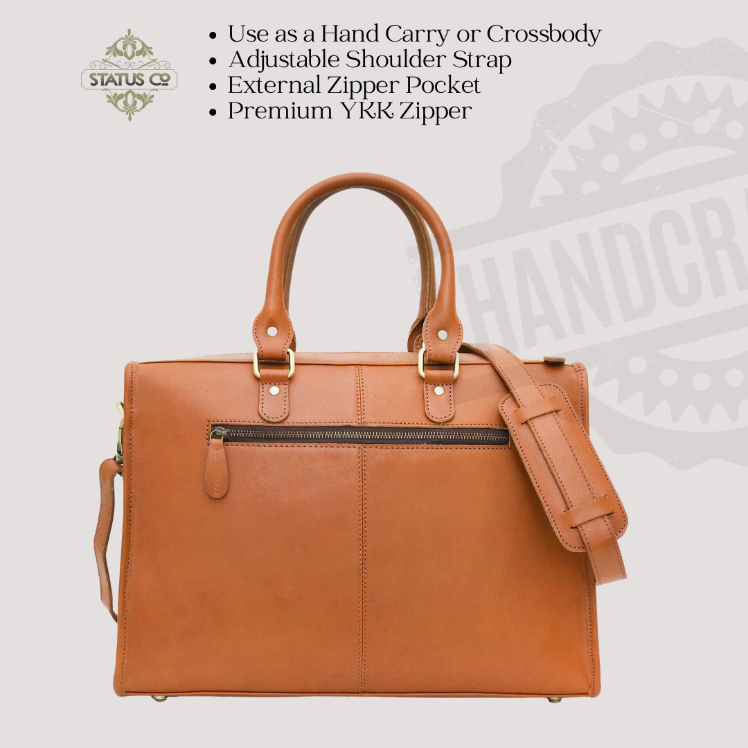 Bison Leather Executive Satchel-Status Co. Leather Studio