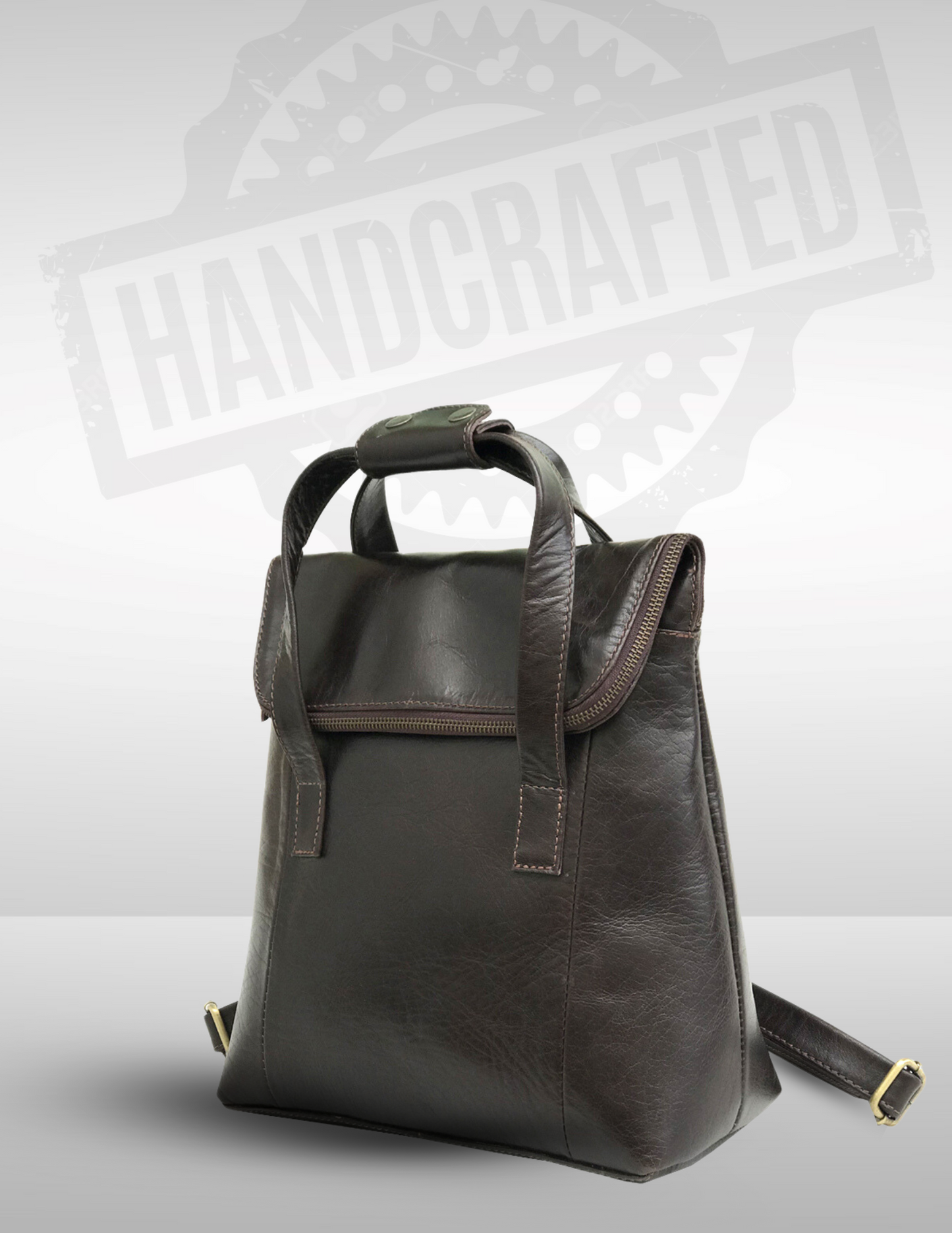 Dark Brown Leather Travel Backpack-Status Co. Leather Studio