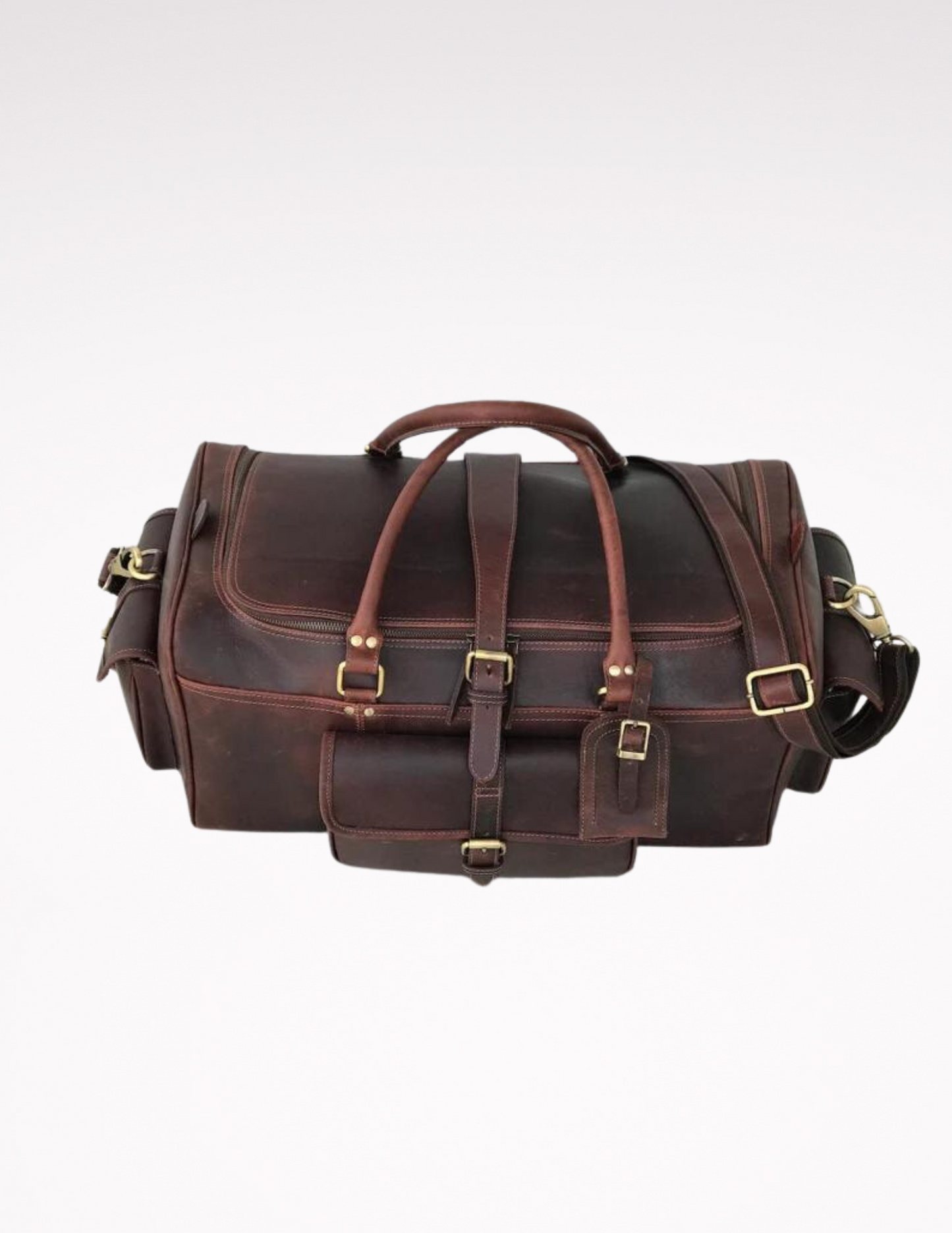 Combo Offer - 24 inch Men's Buffalo Leather Weekender Duffel and Toiletry Bag-Status Co. Leather Studio