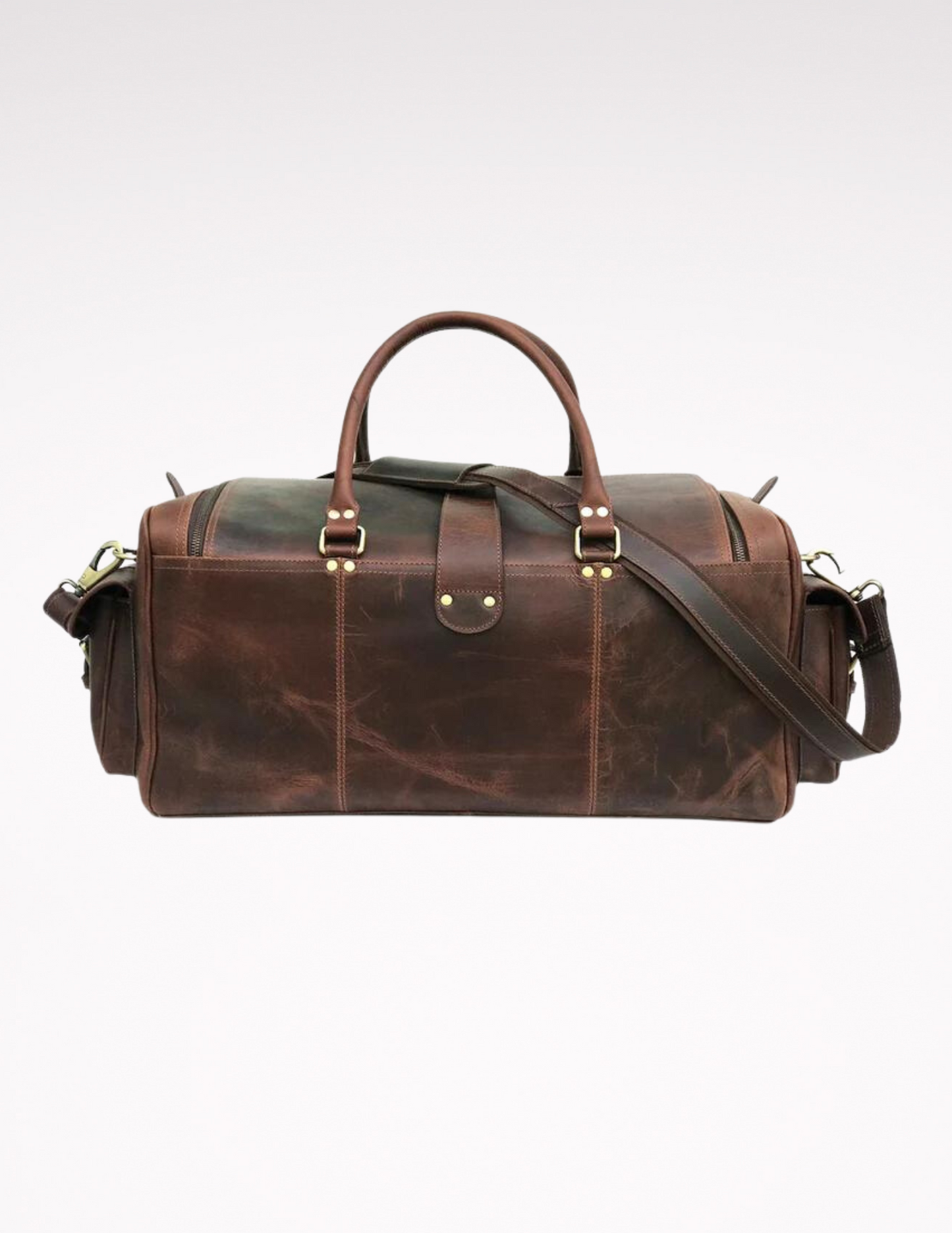 Combo Offer - 24 inch Men's Buffalo Leather Weekender Duffel and Toiletry Bag-Status Co. Leather Studio