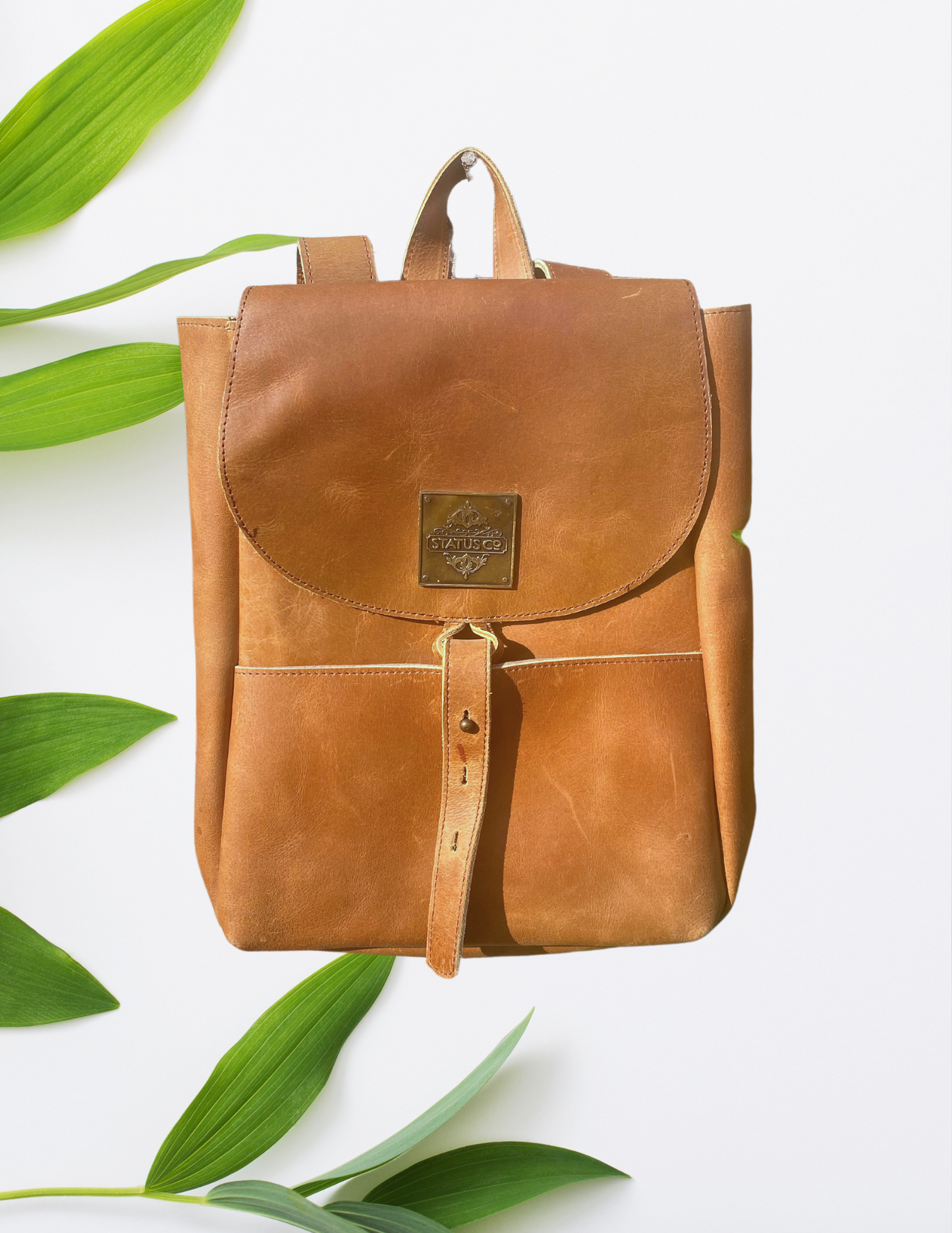 Women's Cowhide Travel Backpack-Status Co. Leather Studio