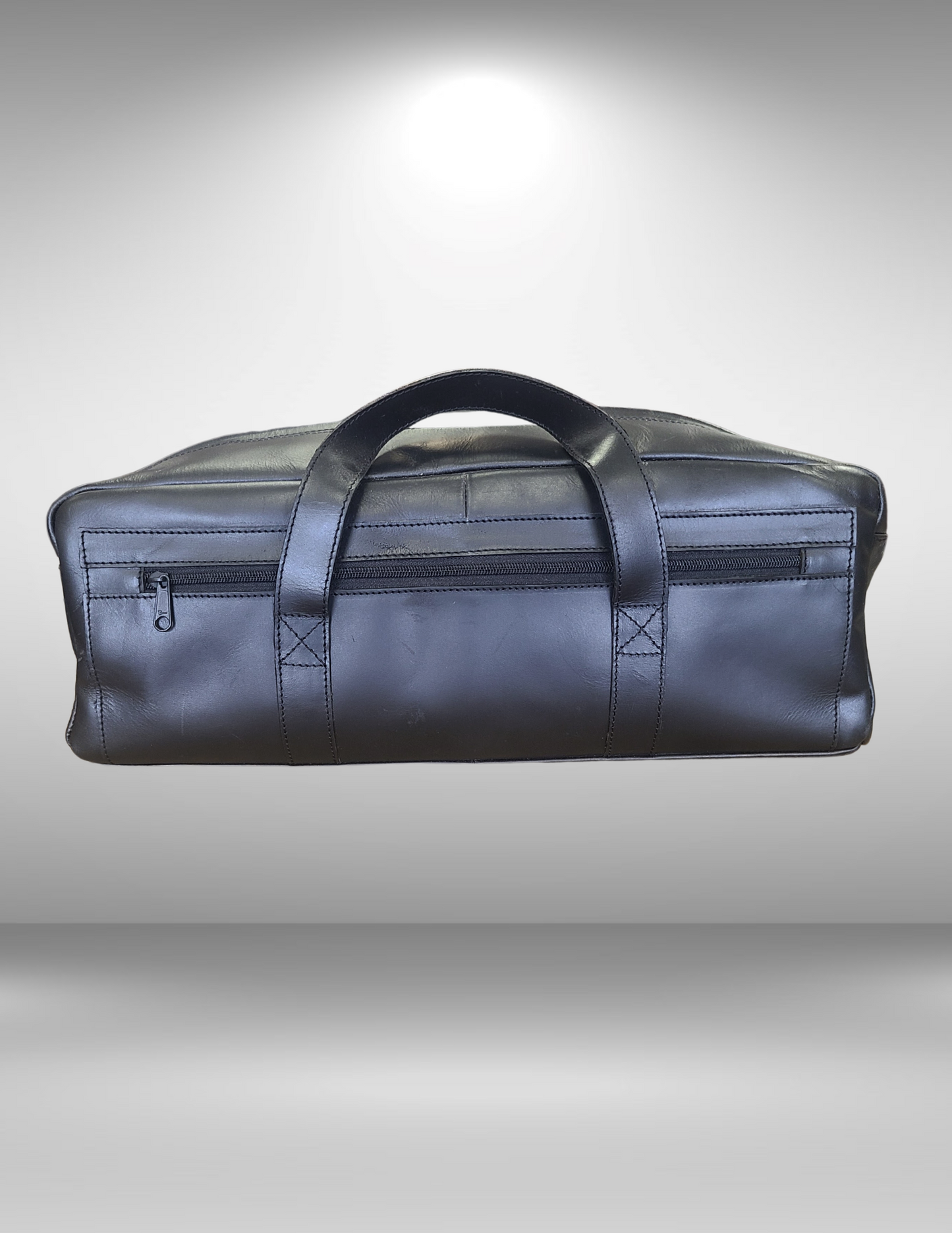 SLIM BLACK LEATHER CARRY-ON BAG-Status Co. Leather Studio