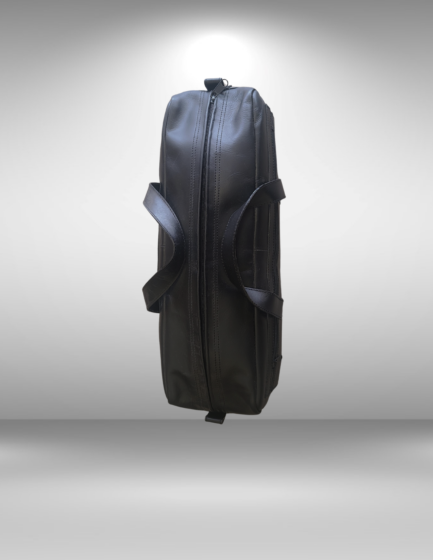 SLIM BLACK LEATHER CARRY-ON BAG-Status Co. Leather Studio