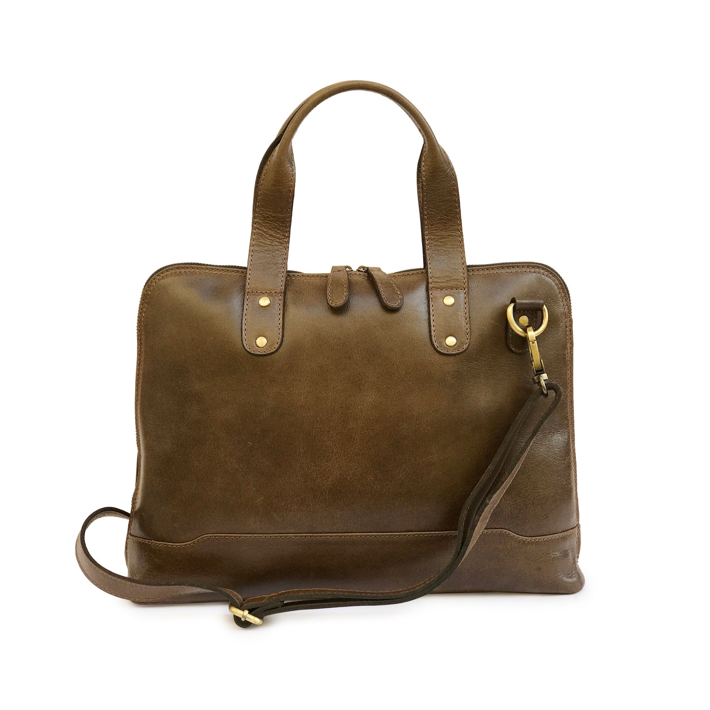 Modern Brazilian Leather Laptop Bag - Brown-Status Co. Leather Studio