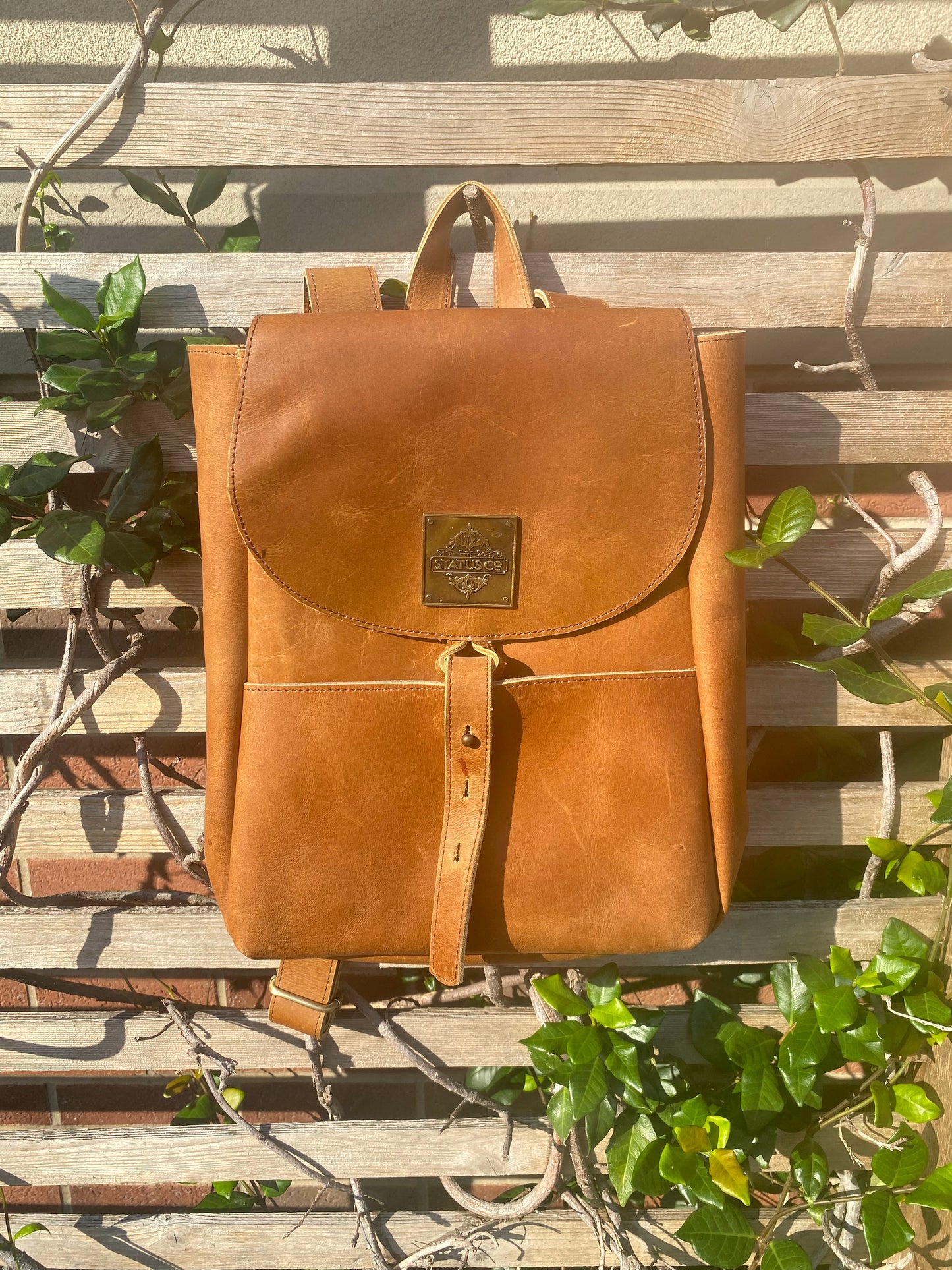 Women's Cowhide Travel Backpack-Status Co. Leather Studio