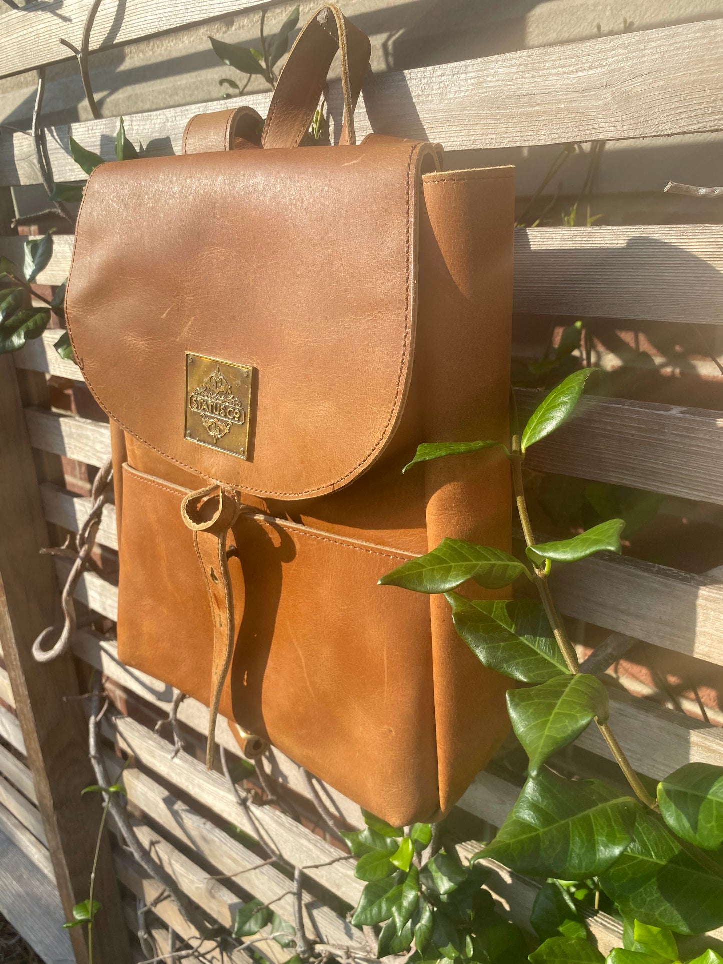 Women's Cowhide Travel Backpack-Status Co. Leather Studio