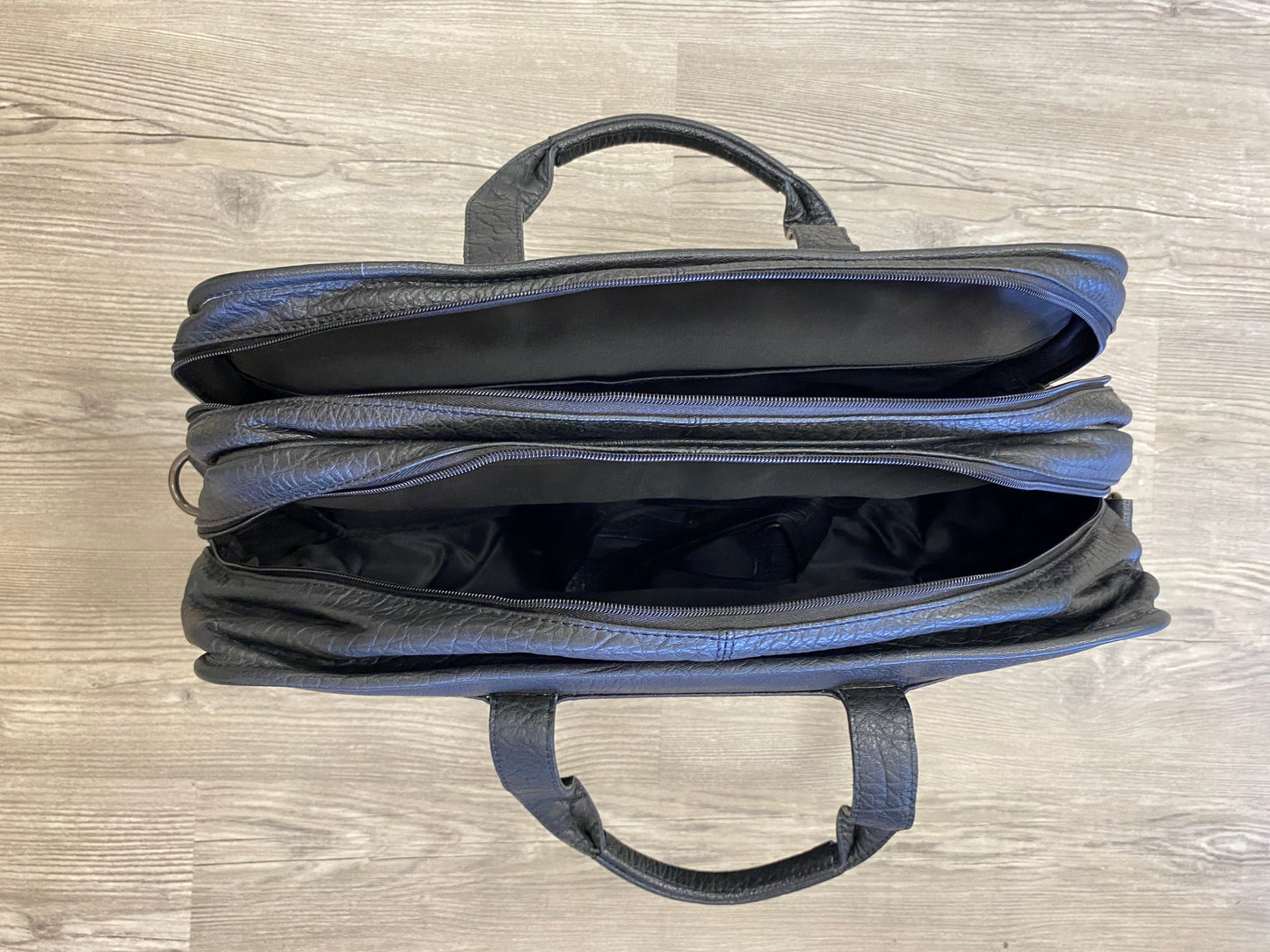 Classic Black Leather Soft Briefcase-Status Co. Leather Studio