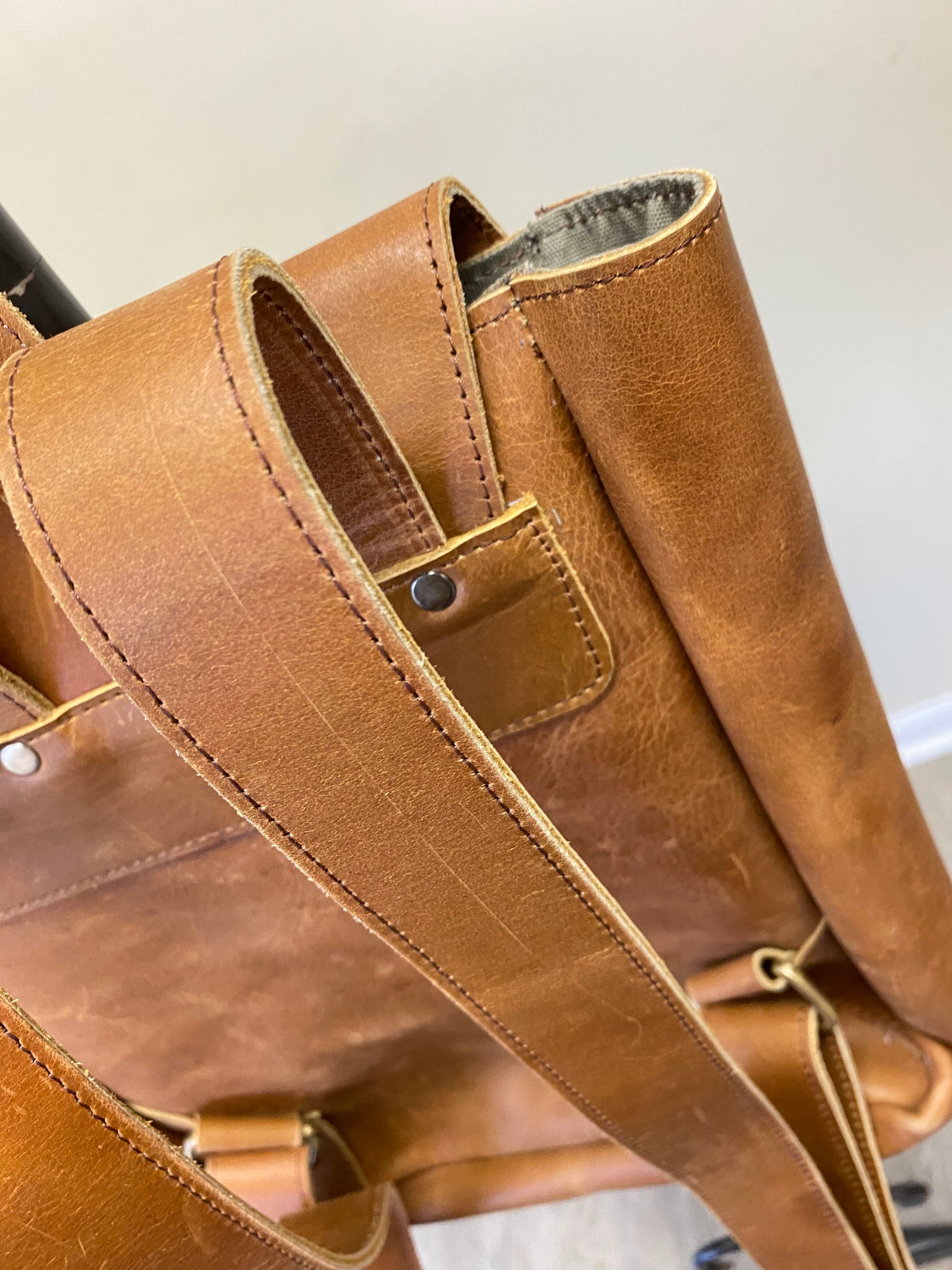 Women's Cowhide Travel Backpack-Status Co. Leather Studio