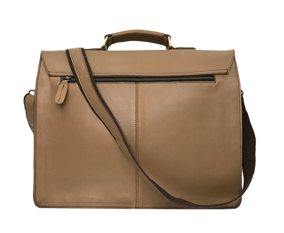 Brazilian Cowhide Executive Taupe Messenger Bag