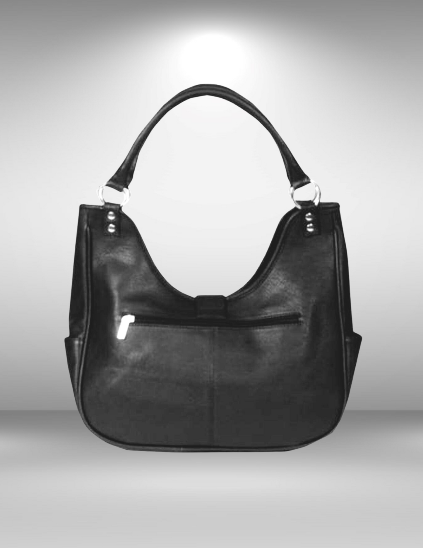 Handmade Leather Black Shoulder Purse-Status Co. Leather Studio