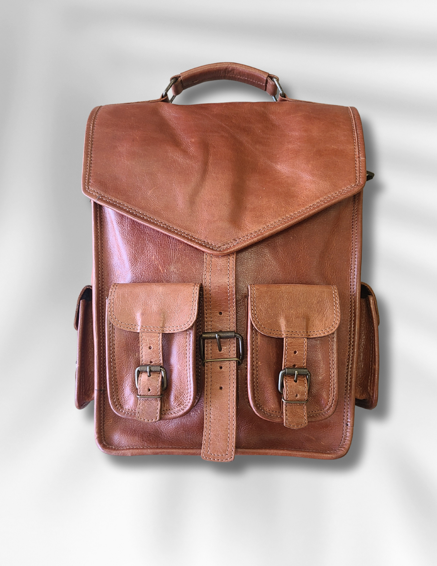 Leather Cowhide Travel Rucksack-Status Co. Leather Studio