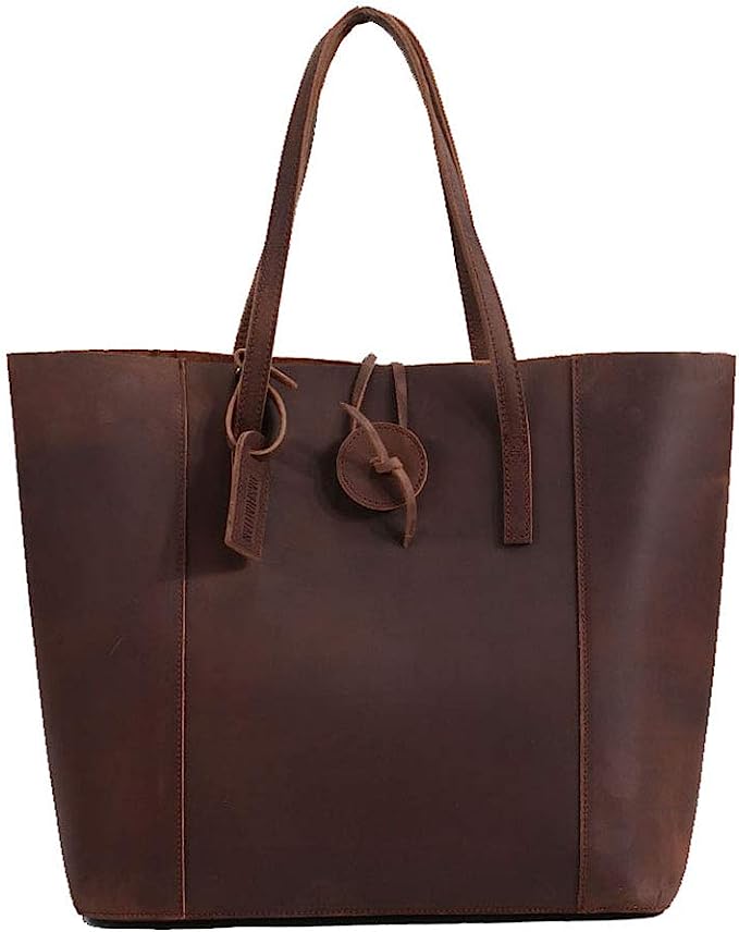 Women's Hunter Leather Tote Bag-Status Co. Leather Studio