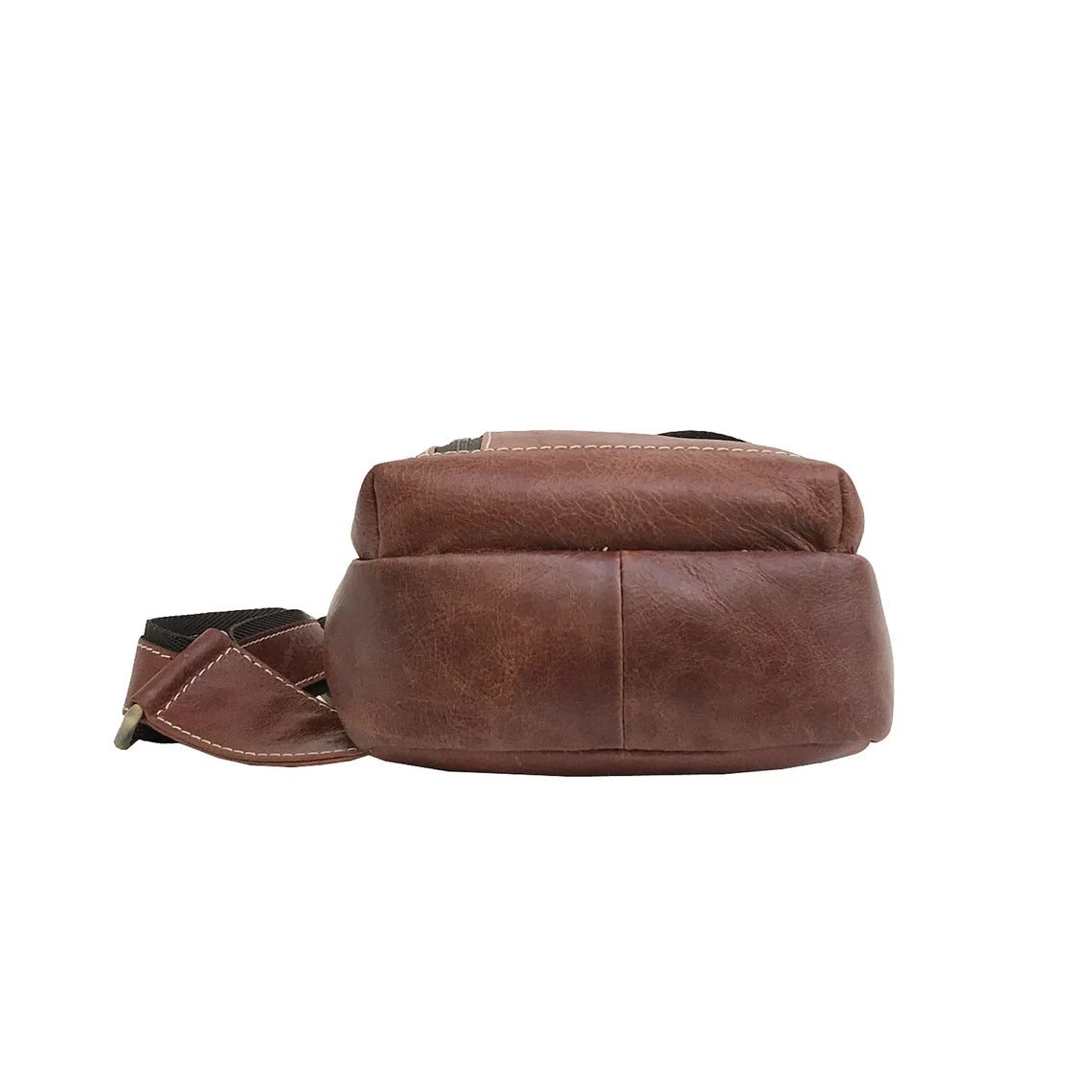 Modern Leather Chest Bag - Cognac Brown-Status Co. Leather Studio