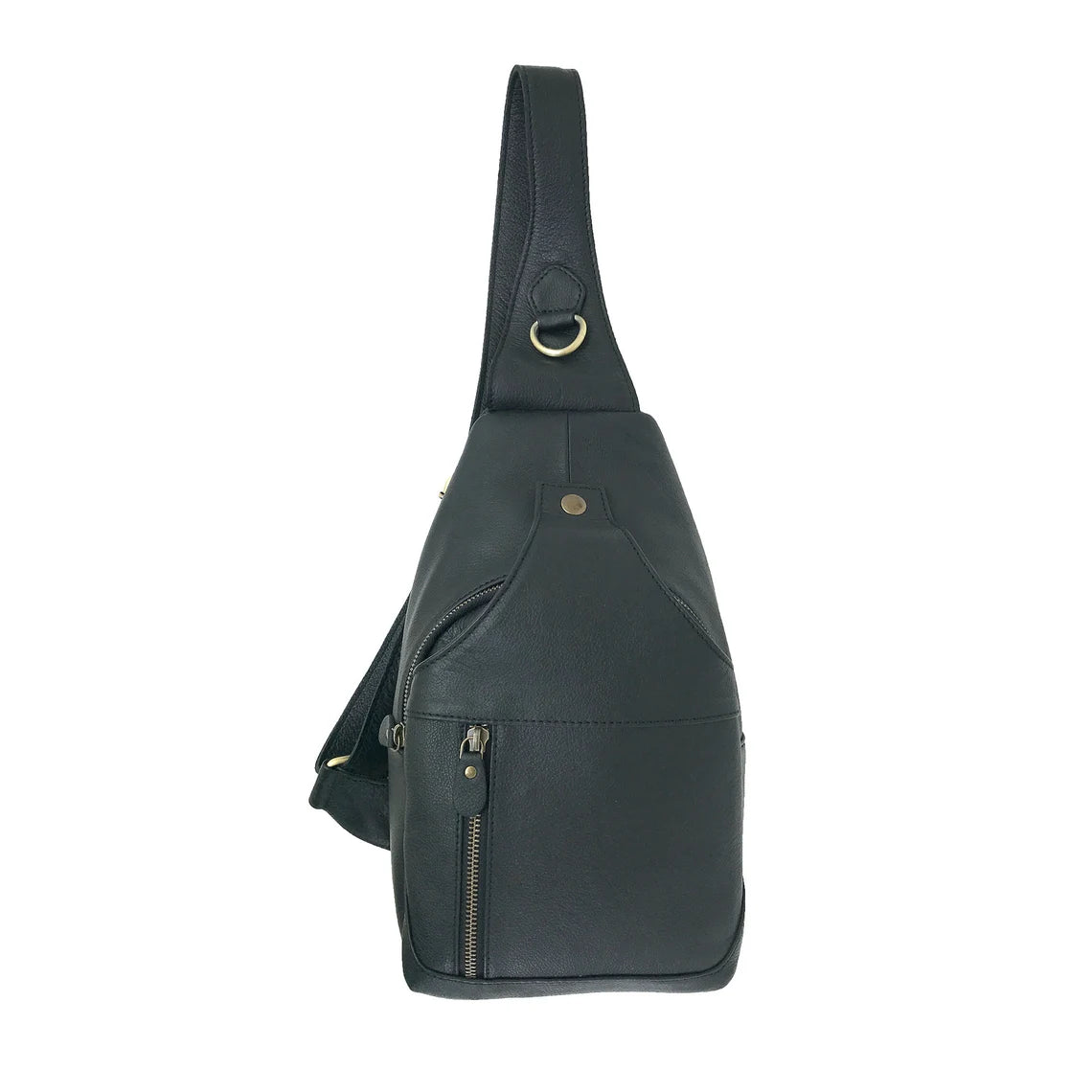 Modern Leather Chest Bag - Black-Status Co. Leather Studio