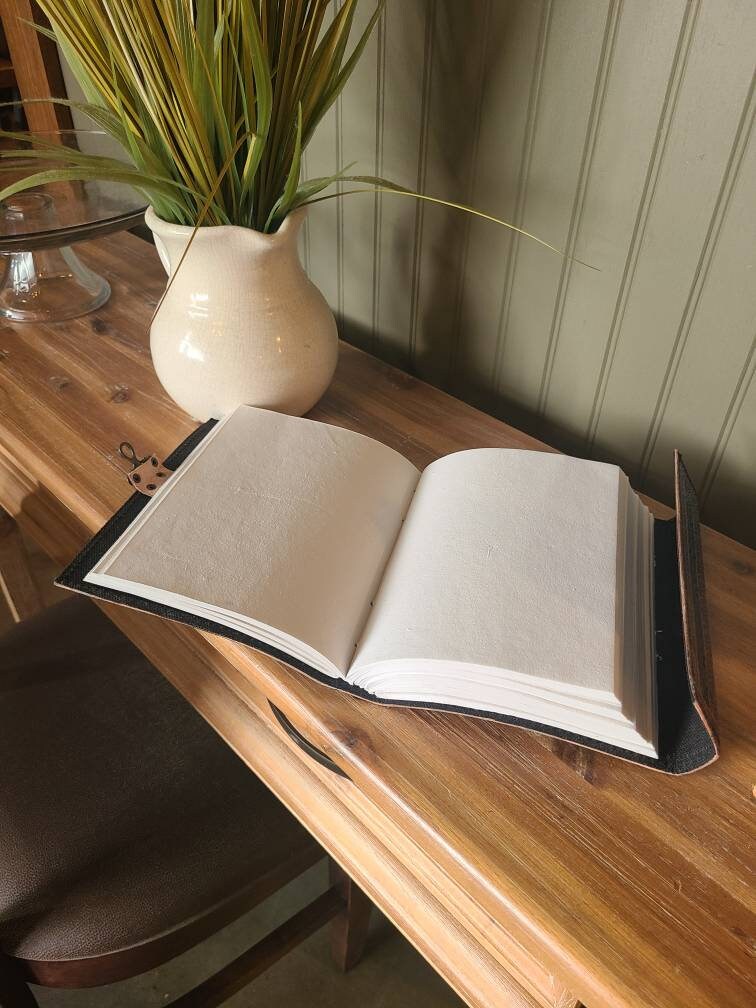 Gothic Cross Leather Writing Journal - Black and Tan-Status Co. Leather Studio