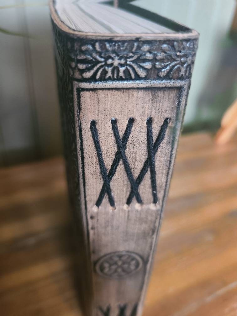 Gothic Cross Leather Writing Journal - Black and Tan-Status Co. Leather Studio