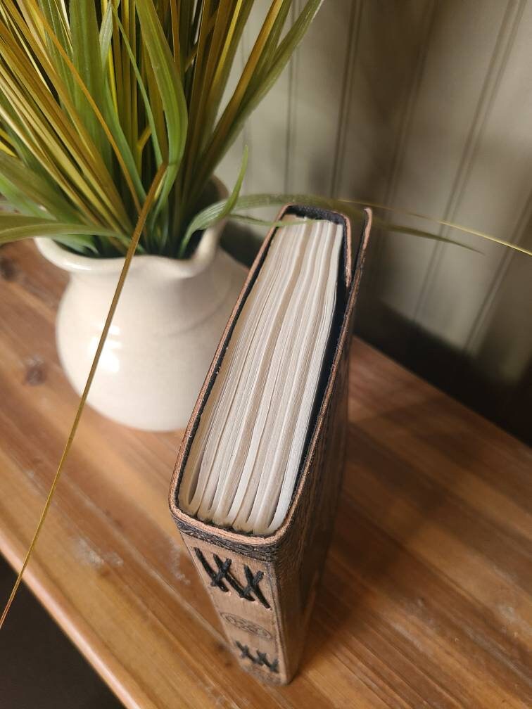 Gothic Cross Leather Writing Journal - Black and Tan-Status Co. Leather Studio