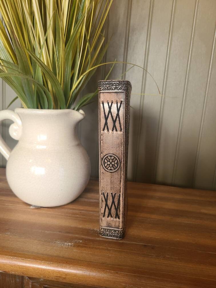 Gothic Cross Leather Writing Journal - Black and Tan-Status Co. Leather Studio