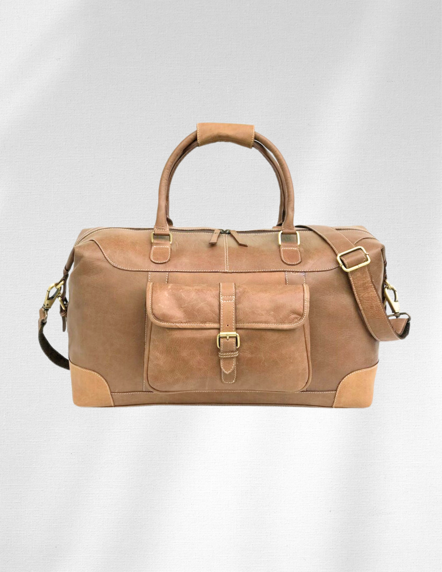 Soft Leather Cowhide Weekender Bag-Status Co. Leather Studio