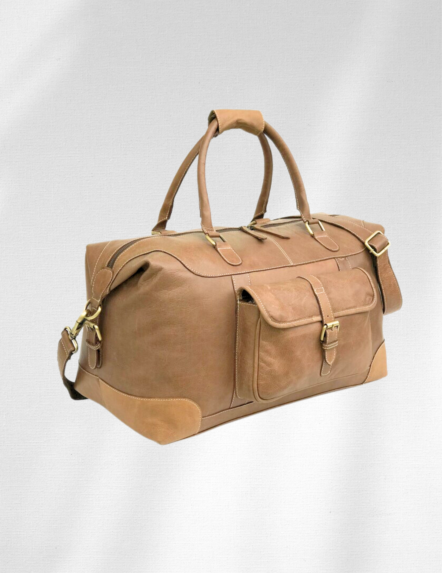 Soft Leather Cowhide Weekender Bag-Status Co. Leather Studio