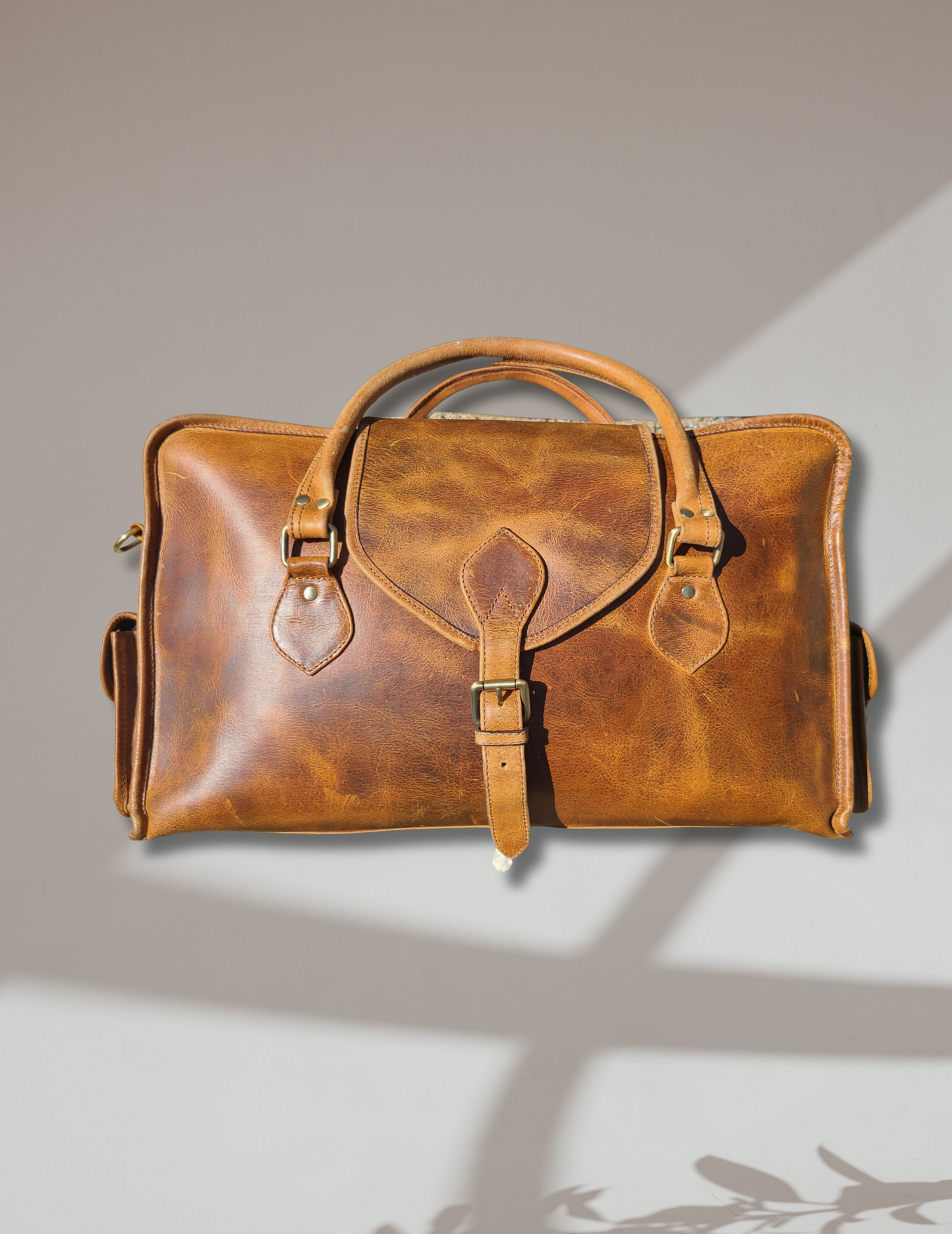 Italian Leather Weekender Duffel-Status Co. Leather Studio