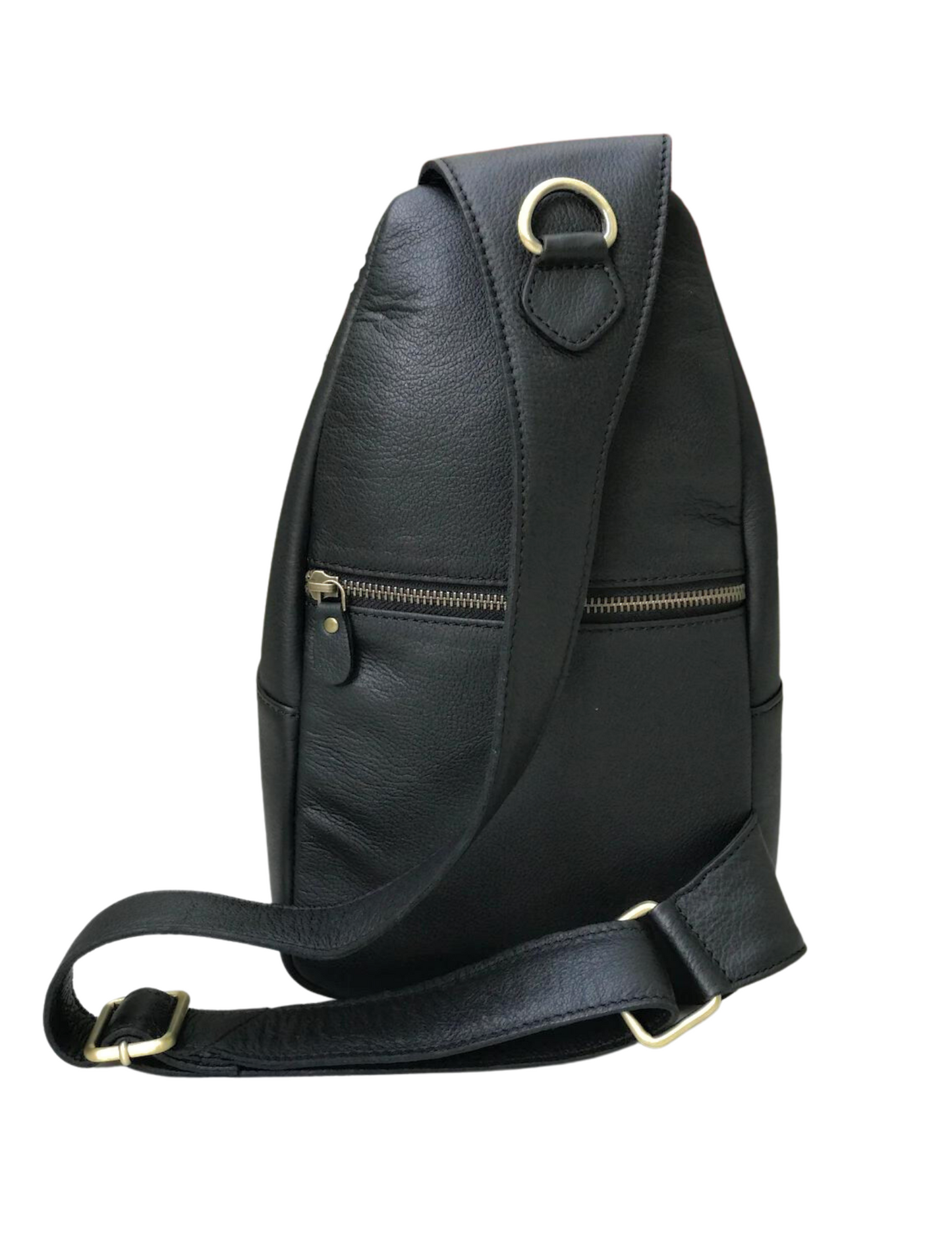 Modern Leather Chest Bag - Black-Status Co. Leather Studio