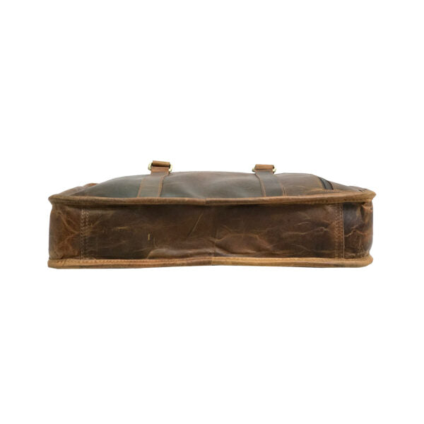Rustic Multi-Toned Leather Messenger Bag-Status Co. Leather Studio