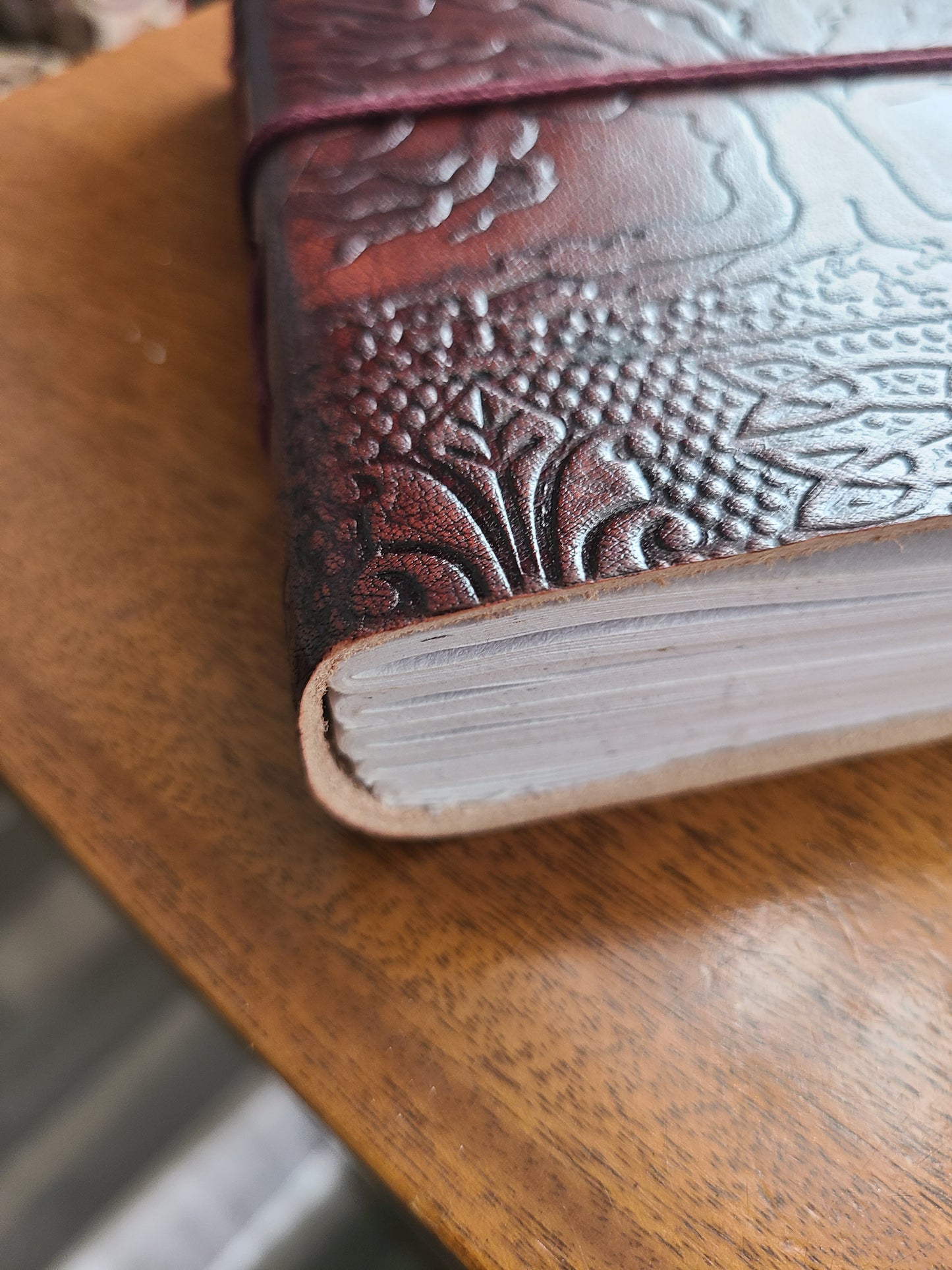 Tree Of Life Red Leather Writing Journal-Status Co. Leather Studio