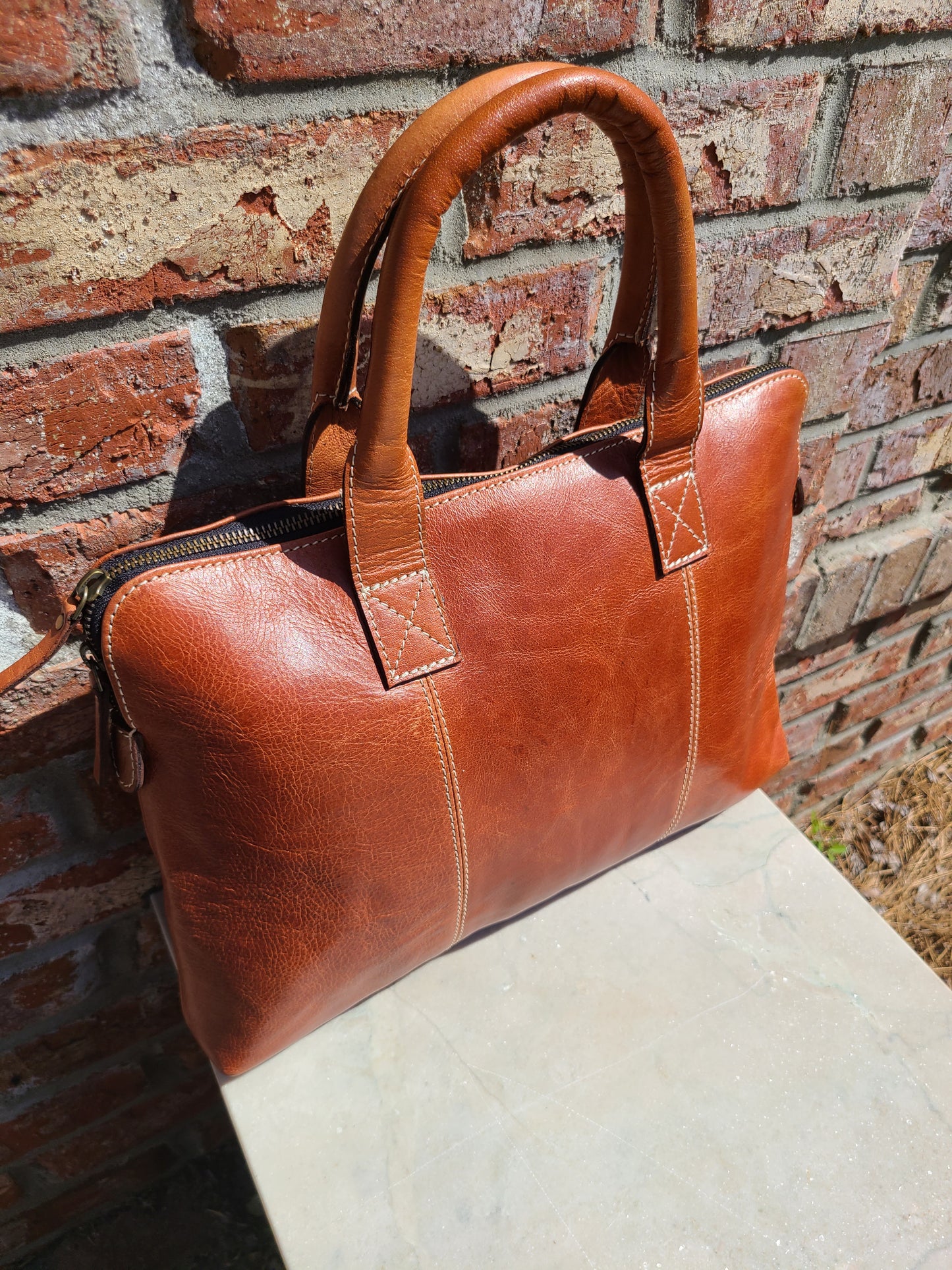 Leather Messenger Laptop Sleeve-Status Co. Leather Studio