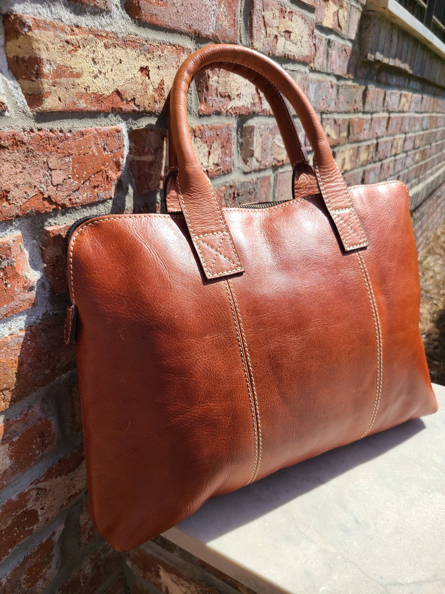 Leather Messenger Laptop Sleeve-Status Co. Leather Studio