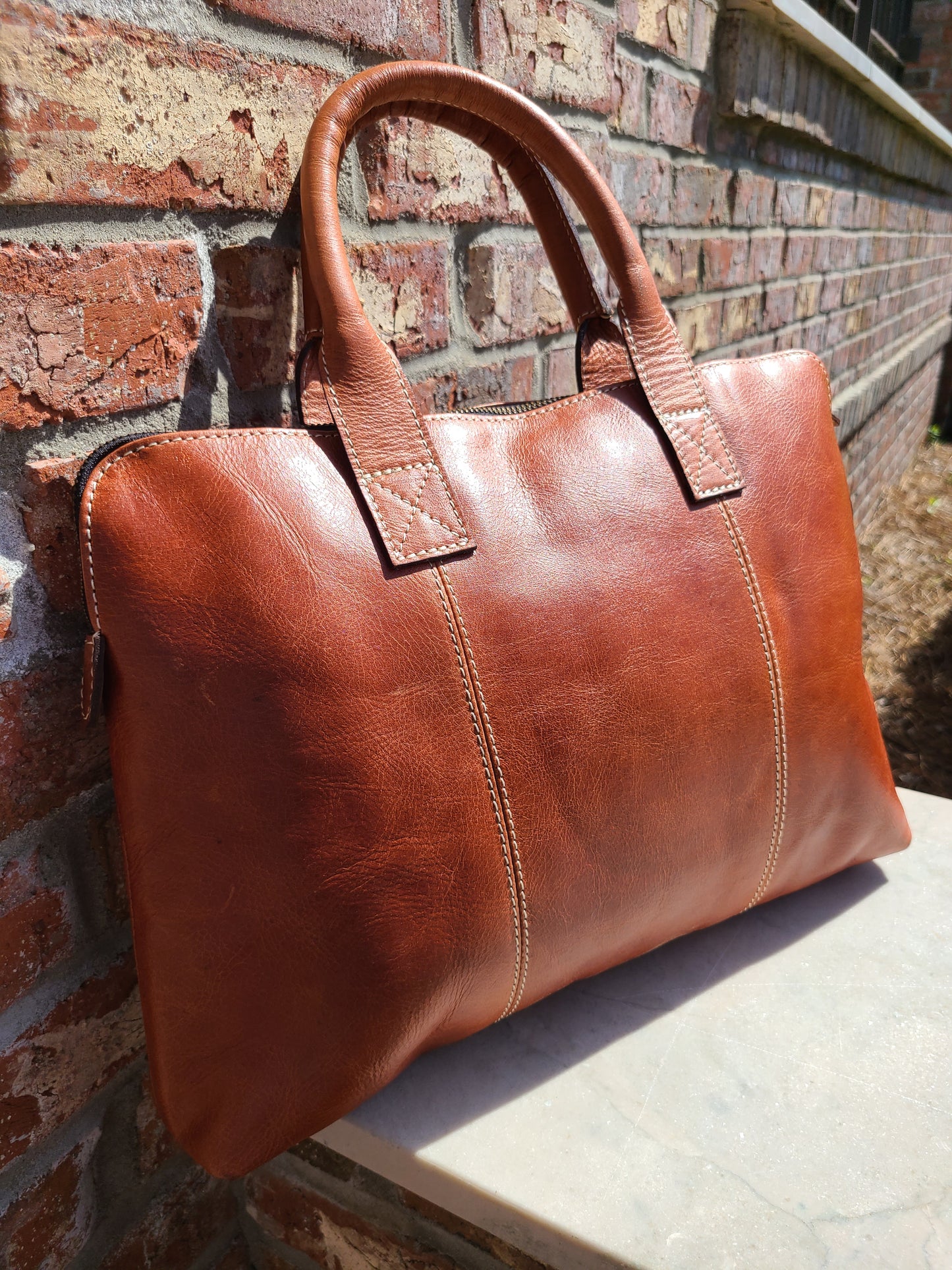 Leather Messenger Laptop Sleeve-Status Co. Leather Studio