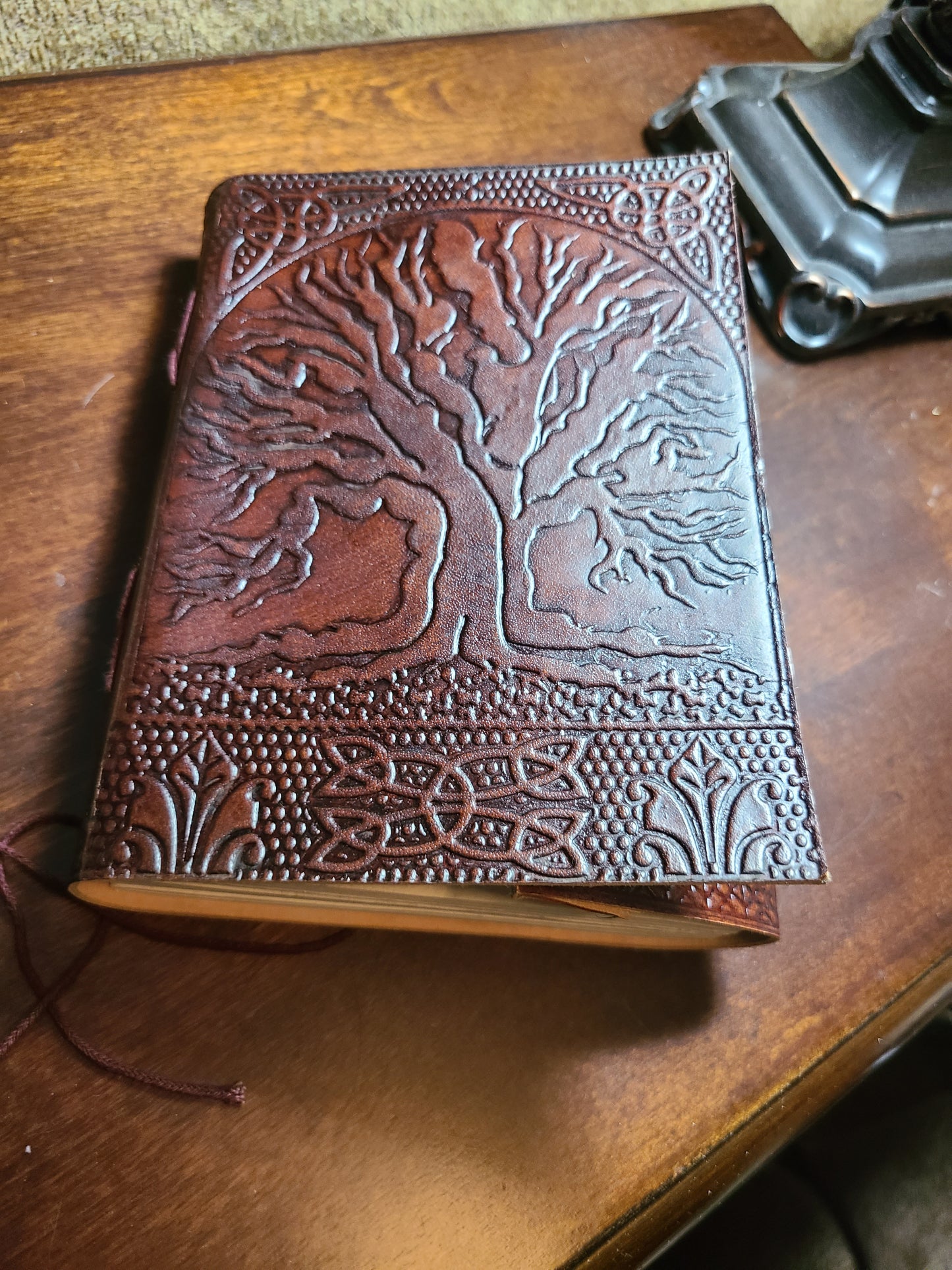 Tree Of Life Red Leather Writing Journal-Status Co. Leather Studio