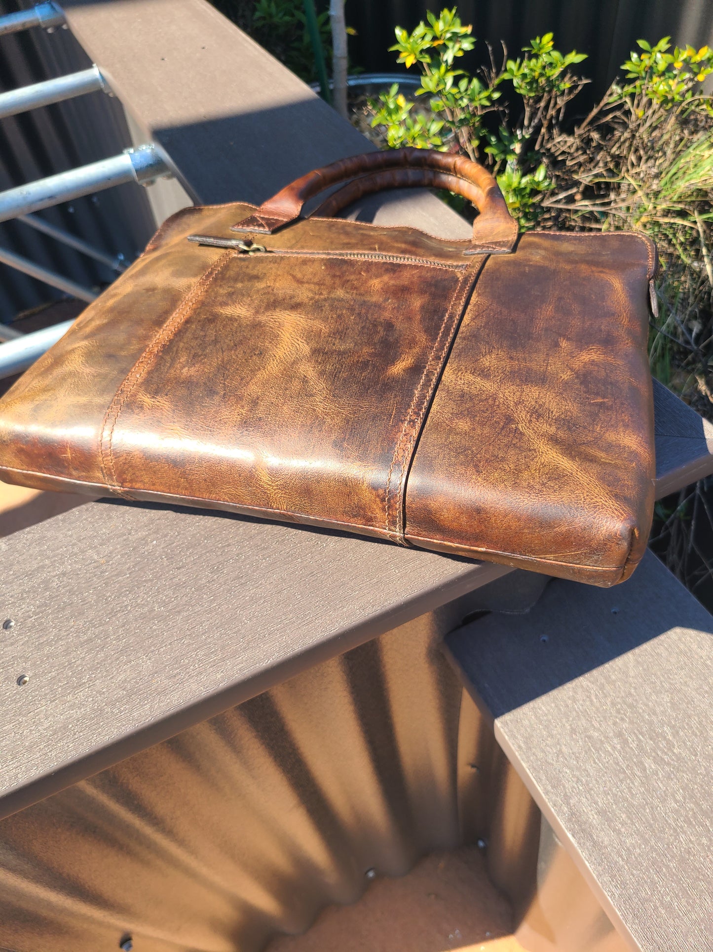 Crazy Horse Leather Messenger Laptop Sleeve-Status Co. Leather Studio